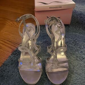 Nina Women's Silver Strappy Sandals